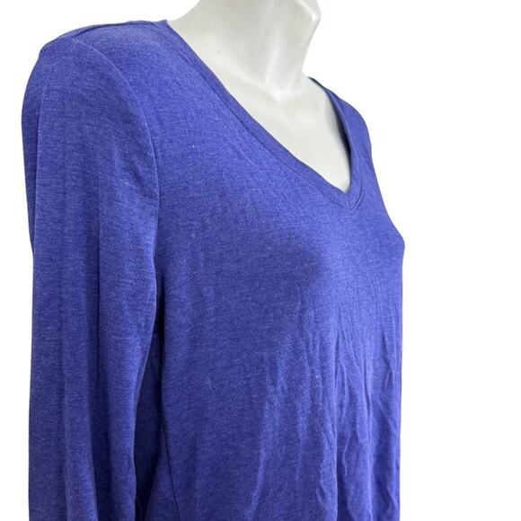 Eddie Bauer Violet V-Neck Favorites Long Sleeve Tee T Shirt Cotton Blend NWT P L - Picture 4 of 16
